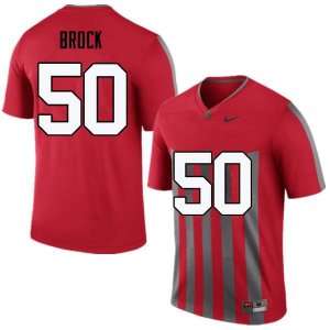 NCAA Ohio State Buckeyes Men's #50 Nathan Brock Throwback Nike Football College Jersey RHR6145VM